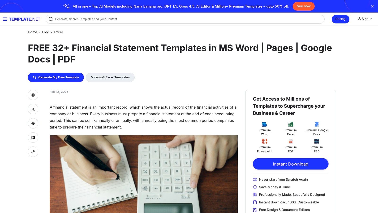Template.net – Financial Statement Templates (Excel/Docs)